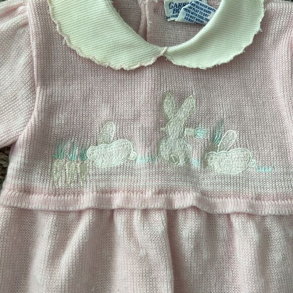 Vintage Carriage Boutique Bunny Pink Baby Girl Sweater Dress - Picture 4 of 12